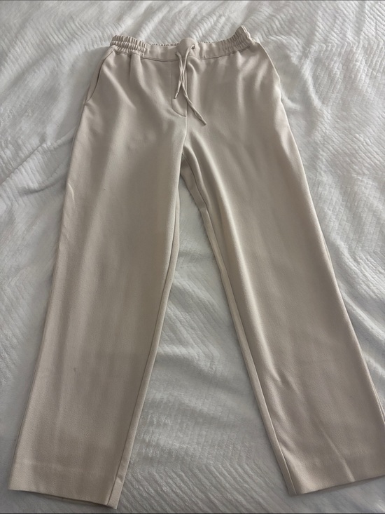 Zara Pants - Zara Cream Drawstring Track Pants